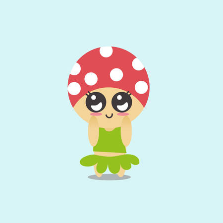 Kawaii mushroom. Vectorのイラスト素材