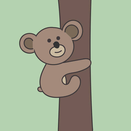 Panda climbing on the tree. Vectorのイラスト素材