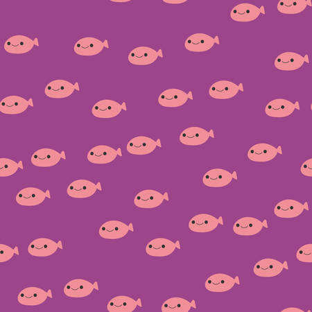 Seamless pattern with Kawaii elements. Vector.のイラスト素材