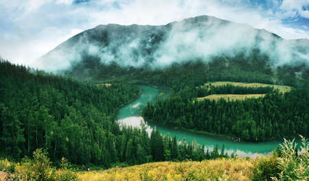 Moon River Kanas Xin Jiang Chinaの写真素材