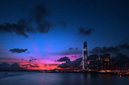Tsim Sha Tsui Victoria Harbour Kowloon Hong Kongの写真素材