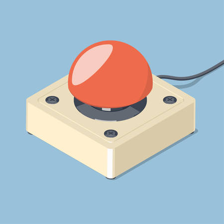 3D Emergency start stop red button.のイラスト素材