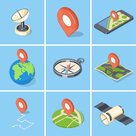 GPS navigation icons set.のイラスト素材