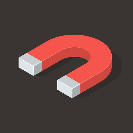 Magnet on Brown Background. Isometric Vector Illustrationのイラスト素材