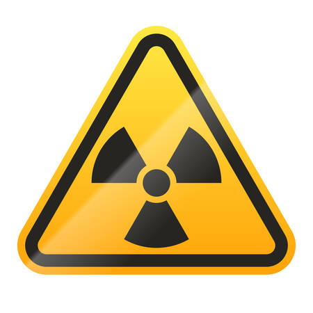 Danger radioactive sign isolated on white background. Vector illustrationのイラスト素材