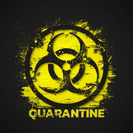 Quarantine sign. Biohazard danger virus warning. Vector illustrationのイラスト素材