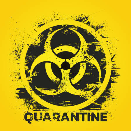 Quarantine sign. Biohazard danger virus warning. Vector illustrationのイラスト素材