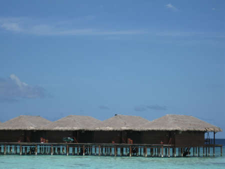 Overwater bungalow Malddivesの写真素材