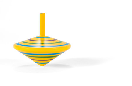 Wooden and colorful spinning top