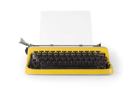 Vintage typewriter in front view - with clipping pathの写真素材