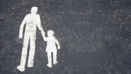 Pedestrian path as a mark on the ground of a road - 3D Rendering