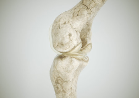 healthy knee without osteoarthritis - Position 3 - lateral - 3D Rendering