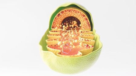 Mitochondria cell on white background - 3D Renderingの写真素材
