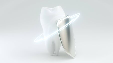 teeth protection and anti-caries concept - 3D Renderingの写真素材
