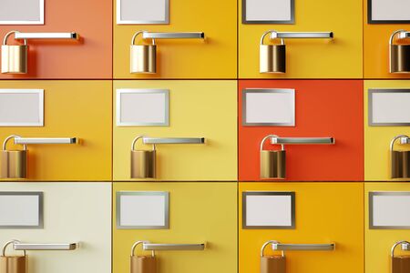 Padlocks on drawers. Data protection concept - 3D Renderingの写真素材