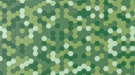 greenish color background with hexagon pattern - 3D Rendering