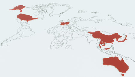 Spread of the  virus on a world map - ncov flu infection - 3D illustration