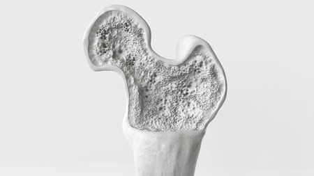 Osteoporosis stage 1 of 3 on white background -- 3d renderingの写真素材