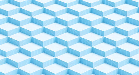 Seamless pattern with blue cubes. 3d rendering, 3d illustration.の写真素材