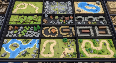3d illustration of a large game park with a lot of different elements
