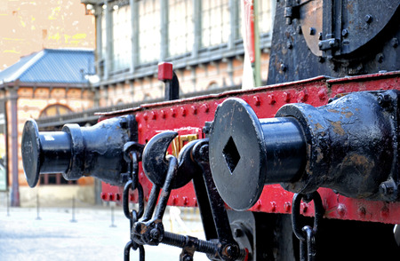 detail of old steam trainのeditorial素材