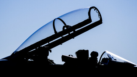 silhouette of airplane dome of hunting and attackの写真素材