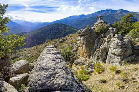 lookout post on the mountainの写真素材