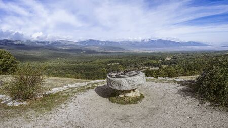 viewpoint to the mountains with rose of the windsの写真素材