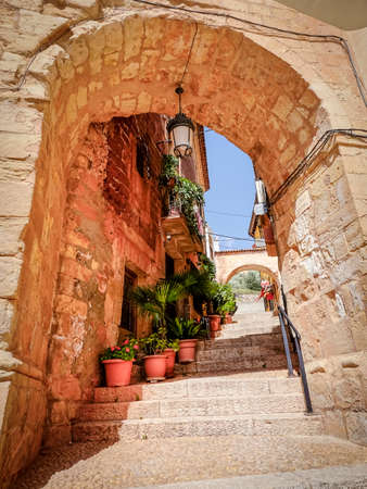 detail of the main square of Alcarazのeditorial素材