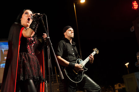 CANARY ISLANDS-SPAIN MAY 18: Maria del Carmen Ortiz (l) and Jakob Ramirez(r) in Fallen Hall, perform...
