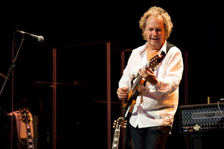 CANARY ISLANDS - JULY 7: American jazz guitarist, composer and producer, Lee Mack Ritenour (Captain Fingers), performing onstage during Festival Canarias Jazz July 7, 2011 in Canary Islands, Spainのeditorial素材