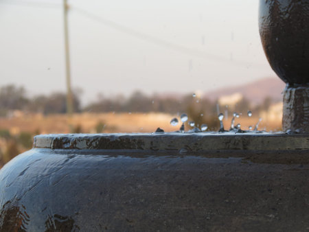 Drops in the fountain.の写真素材