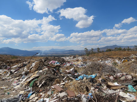 Outdoor trash can.の写真素材