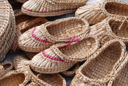 Straw shoes の写真素材