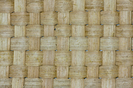 Thai wooden wicker cross pattern texture close up