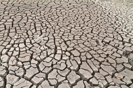 arid ground land cracked by drought from global warming