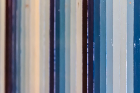 Blue and white striped wooden wall backgroundの写真素材