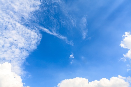 Clear blue sky background with cloud in day timeの写真素材