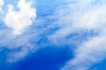 Clear blue sky with clouds in day time background