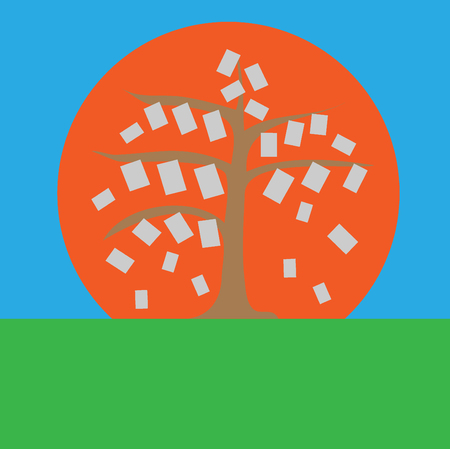 Tree of paper preserve concept vectorのイラスト素材