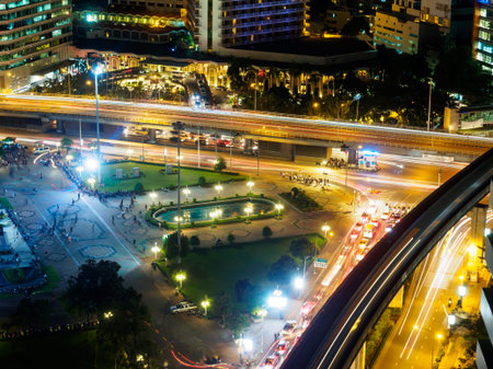 Bangkok capital city of Thailand cityscape in night time