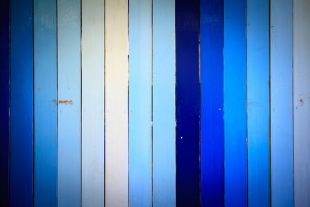 Blue striped plank wood surface texture backgroundの写真素材