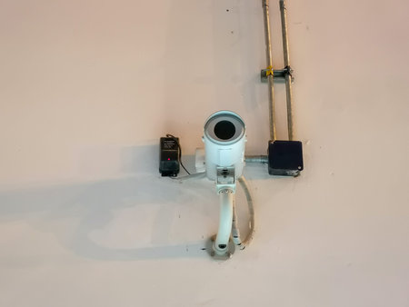 cctv security video camera on wall for protection