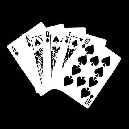 Royal flush spade detailed illustration