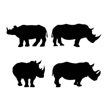 Collection of vector images of rhinoのイラスト素材