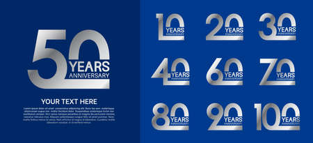 set of anniversary premium logo with golden color isolated on white backgroundのイラスト素材