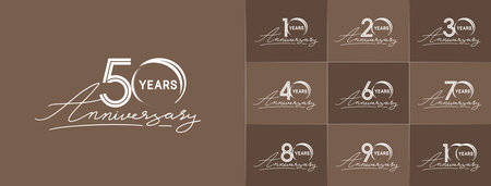 set of anniversary premium collection white color can be use for celebration event