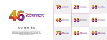 set of anniversary colorful color can be use for celebration eventのイラスト素材