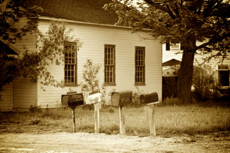 Old time mail boxesの写真素材