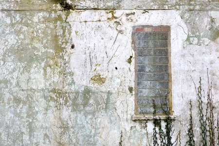 Blocked door in derelict buildingの写真素材